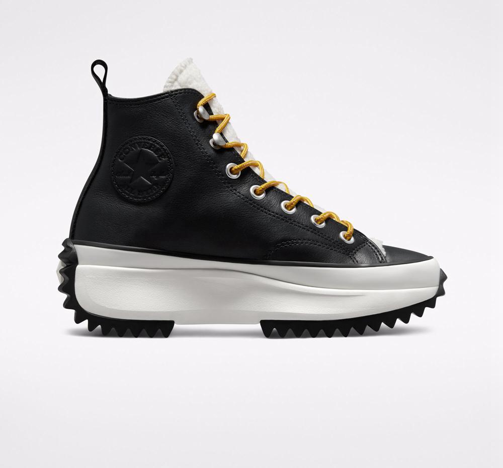 Converse Run Star Hike Platform Sherpa Stövlar Dam Svarta Svarta | 689074YET