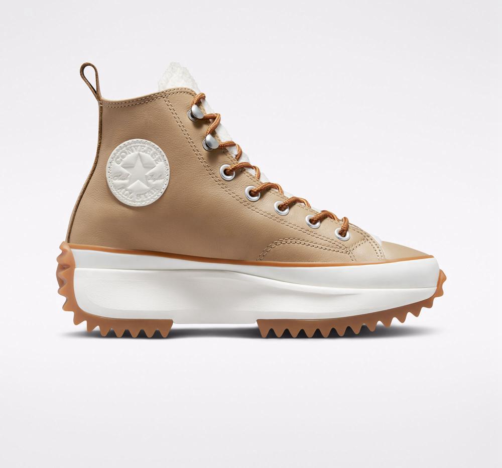 Converse Run Star Hike Platform Sherpa Stövlar Dam Khaki | 928071VJQ