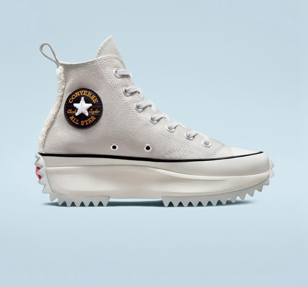 Converse Run Star Hike Sherpa Trim Unisex Stövlar Herr Grå Svarta | 124850IUY