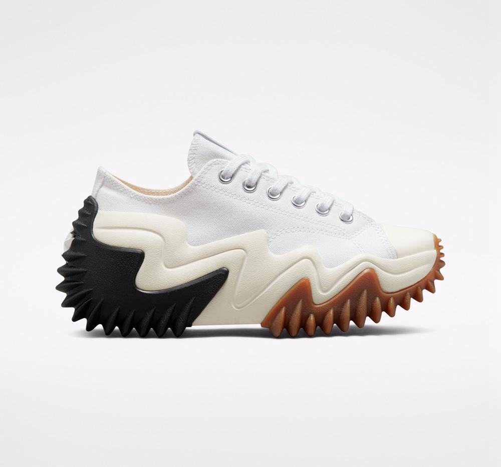Converse Run Star Motion Cx Platform Unisex Låga Dam Vita Svarta | 874102YSM